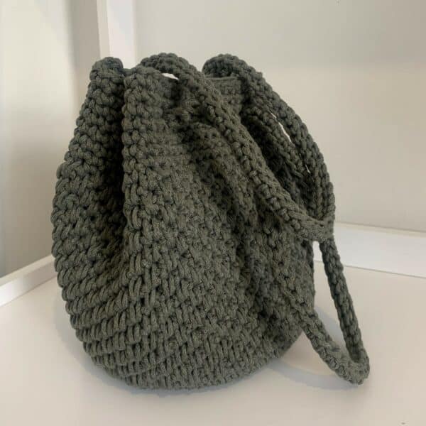 Green Crochet Bucket Shoulder Bag | Arebbusch Market