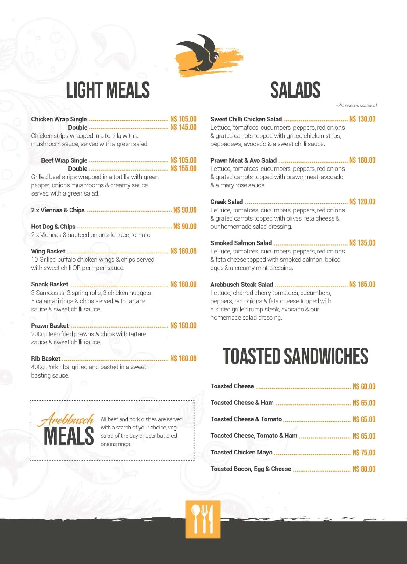 Arebbusch A La Carte Menu - Pg4-0005 Arebbusch A La Carte Menu - Pg4