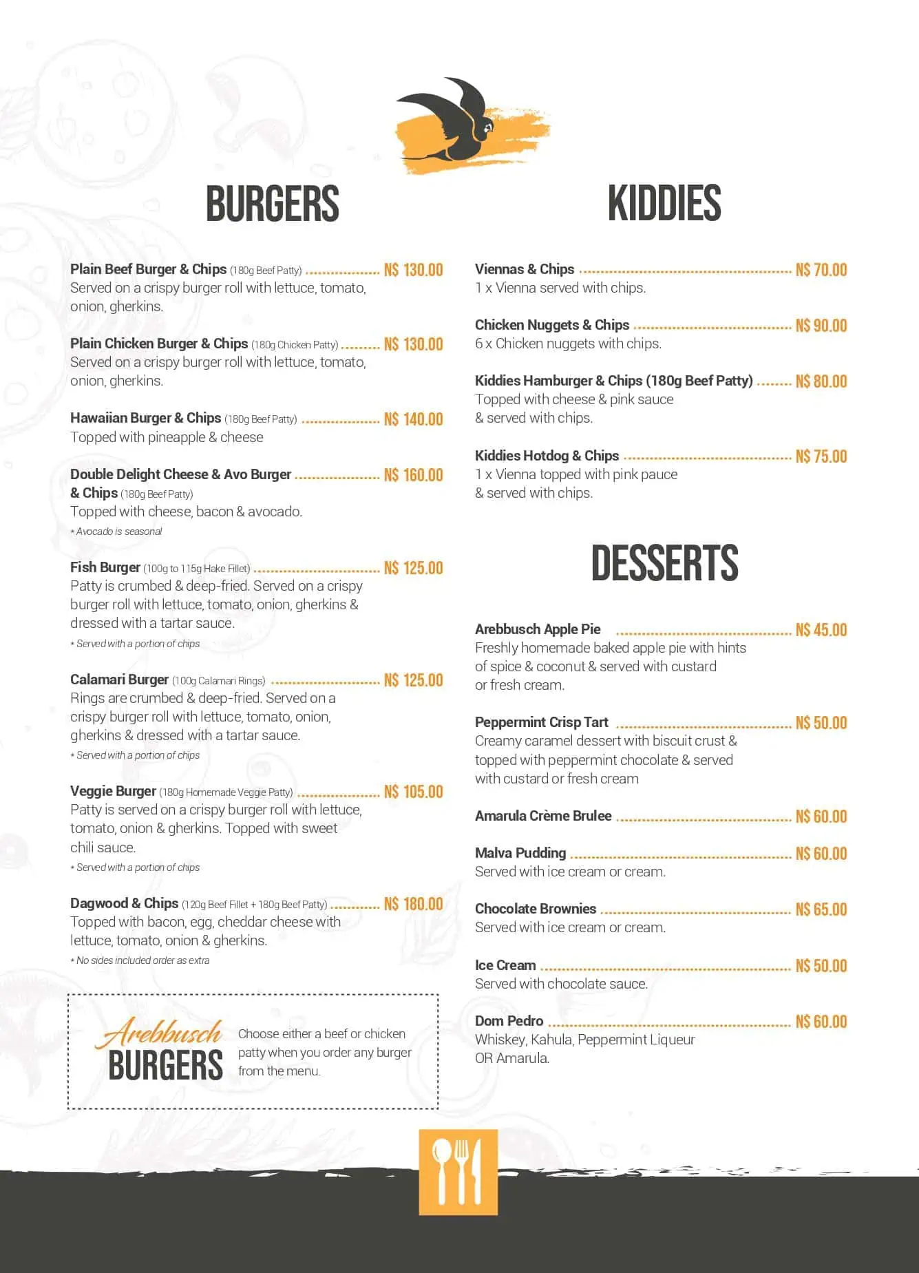 Arebbusch A La Carte Menu - Pg5 Arebbusch A La Carte Menu - Pg5