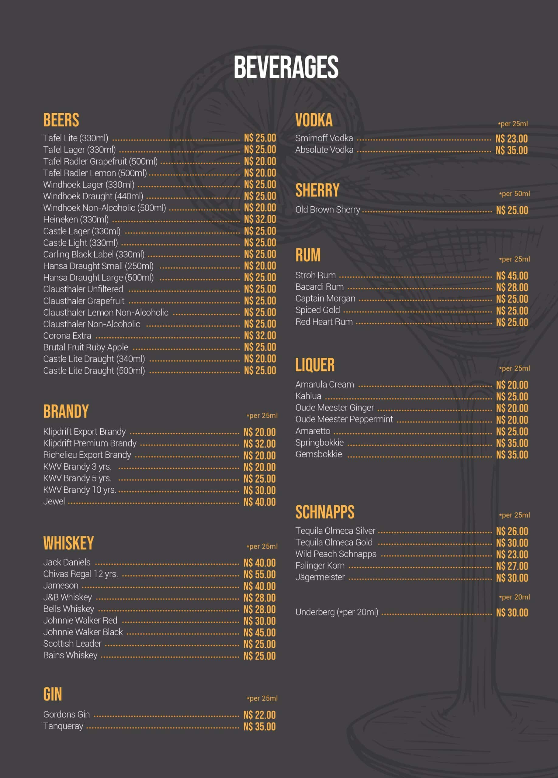 Arebbusch Beverages Menu - Pg2 Arebbusch Beverages Menu - Pg2